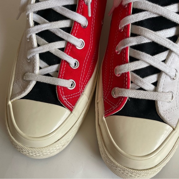 Converse Chuck 70 hi split logo play red white high top sneakers M 9.5 / W 11.5 - Picture 6 of 13